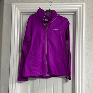 Columbia | magenta, purple rain jacket, L